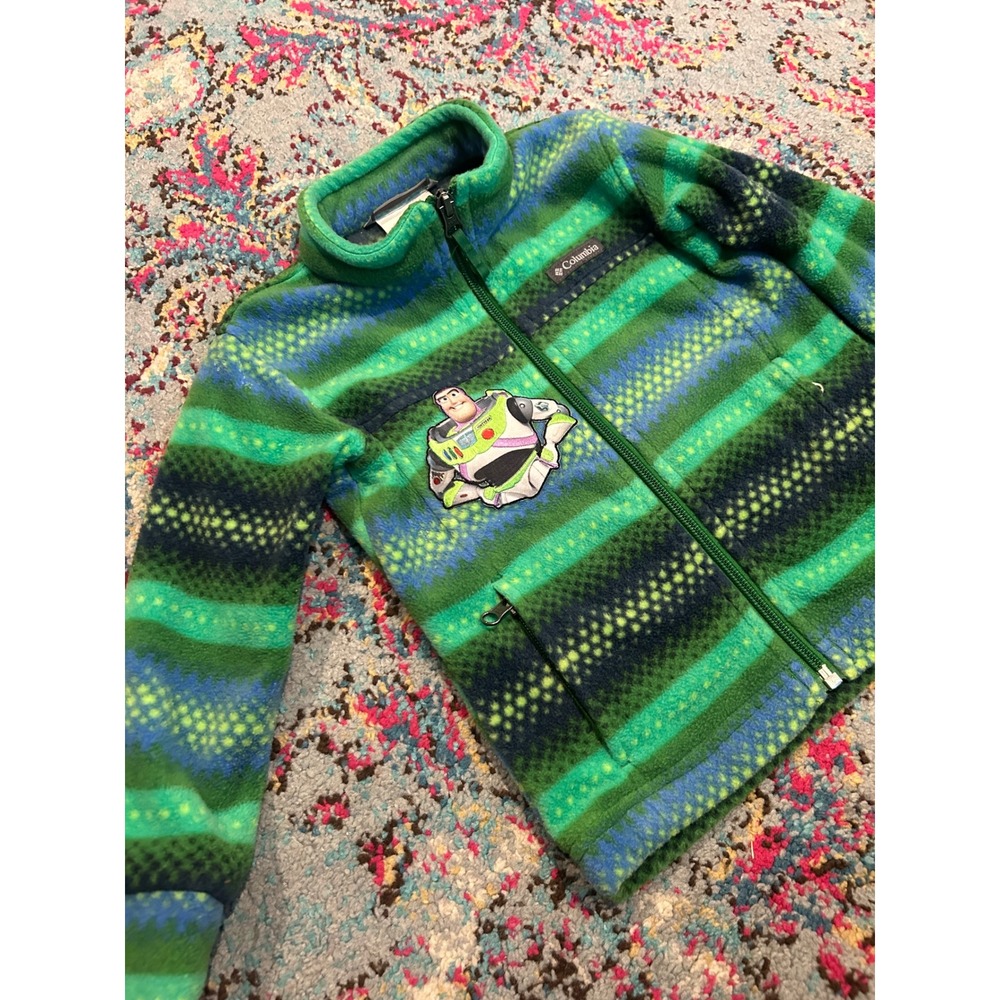Columbia Disney Toy Story Buzz Lightyear Fleece Jacket Green Blue Kids 3T k7067